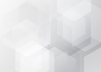Abstract white and gray hexagonal design of decoration background textures. Use for ad, poster, artwork, template design. illustration vector eps10.