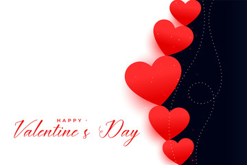 happy valentines day red hearts background design