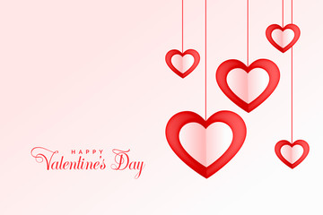 lovely hanging hearts happy valentines day background