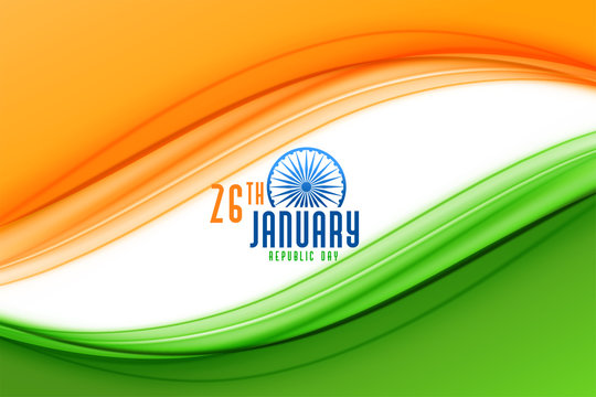 Happy Republic Day Of India Flag Design Background