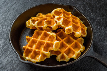 ワッフル Waffles of Dutch, French and Belgian foods