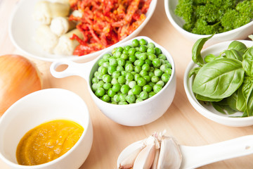 Ingredients for vegetarian risotto 