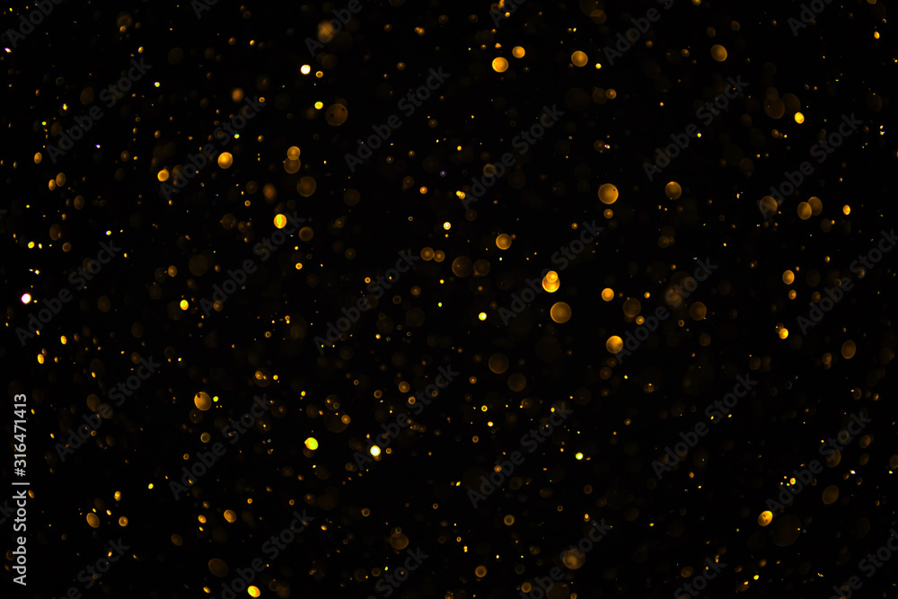 Poster Beautiful bokeh on a black background