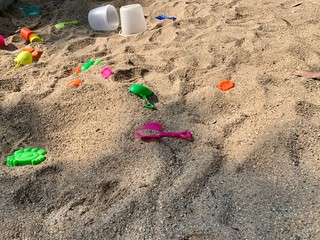 Fototapeta na wymiar Plastic beach toy at the beach