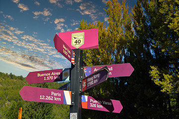 Distancias Paises Flechas San Martín de los Andes