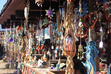 Colorful souveniers on display
