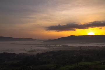 sunrise in the mountains