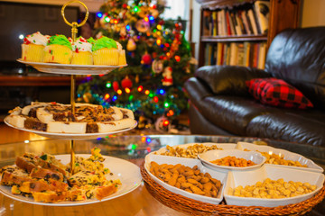 Fototapeta premium Appetizers for family and friend gathering at Christmas time