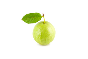 guava and guava leaf on white background fruit agriculture food isolated