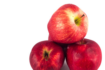delicious red apples on white background fruit agriculture food isolated