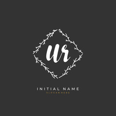 Handwritten initial letter U Z UZ for identity and logo. Vector logo template with handwriting and signature style.