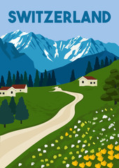 Switzerland Vector Illustration Background