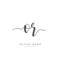 Handwritten initial letter O R OR for identity and logo. Vector logo template with handwriting and signature style.