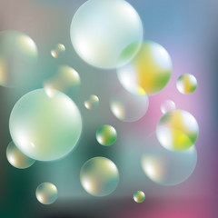 Soap bubbles seamless pattern. Bubbles in water seamless pattern. Circle and liquid, clear soapy shiny, vector illustration