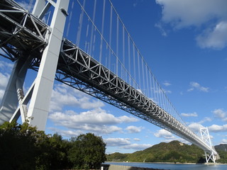 因島大橋と灯台