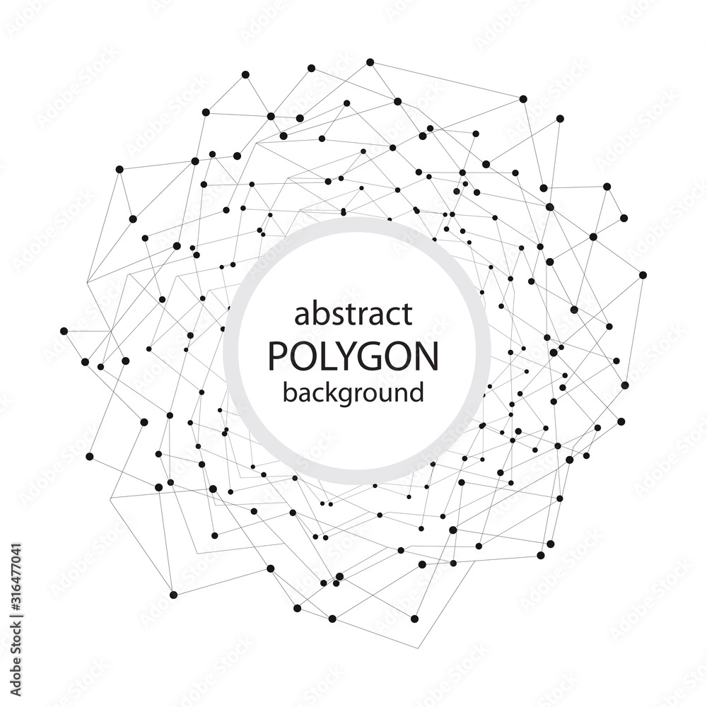 Poster vector connect lines and dots. banner template for science and technology
