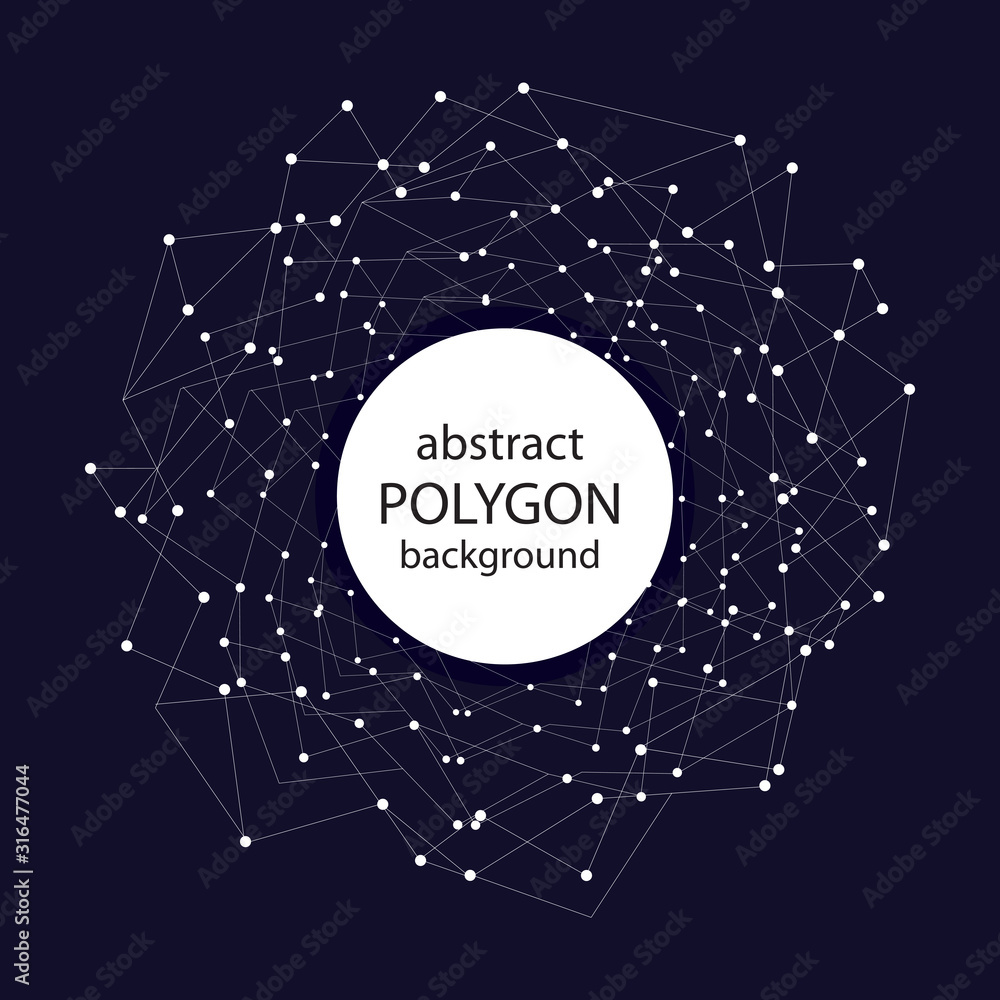 Poster vector connect lines and dots. banner template for science and technology
