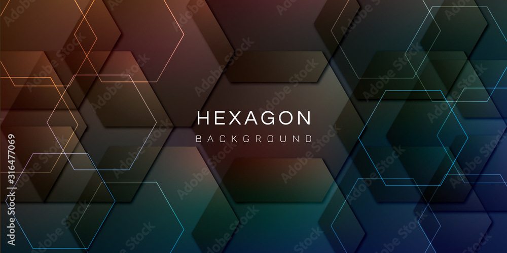 Poster abstract hexagon background for design works