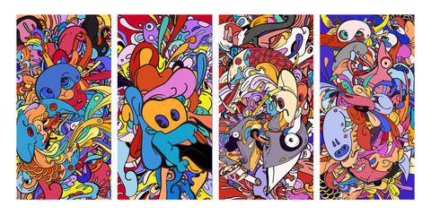 Abstract Colorful Blank Banner Template for Web Design, Landing page, social media story, and Fabric Print Material. © yahya