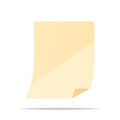 Sheet of blank note paper vector isolated illustration