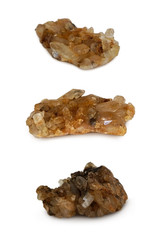 Set of quartz that are shaped like animals. Quartz is a mineral composed of silicon and oxygen atoms in a continuous 