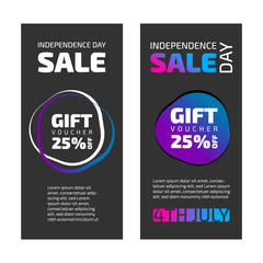 Gift voucher vector set with black background