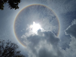 Circle rainbow around the sun 