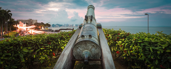 Fort Cornwallis in George Town, Penang, Malaysia. Panorama