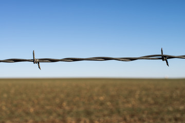 Texas Ranch Barbed Wire Fence