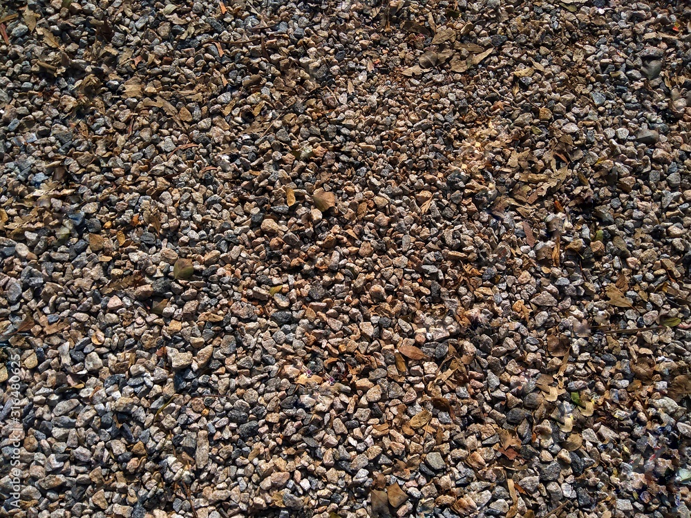 Poster beautiful texture with ballast stone. a background pattern.