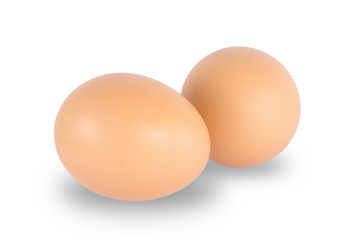 Chicken egg isolated on white background. Clipping path include in this image.