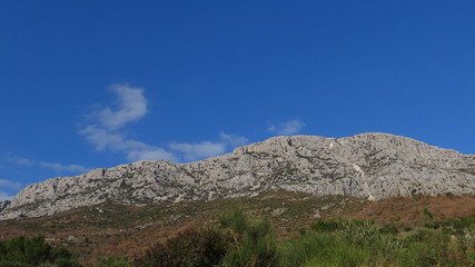 Fototapeta na wymiar Mountain in Croatia Split with blue sky
