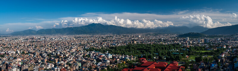 Kathmandu, Nepal. Panorama from Swayambhunath stupa monkey temple