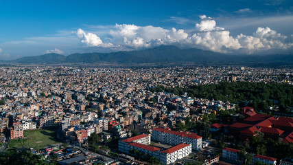 Kathmandu, Nepal. Panorama from Swayambhunath stupa monkey temple