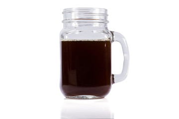Glass coffee cup isolated on white background.