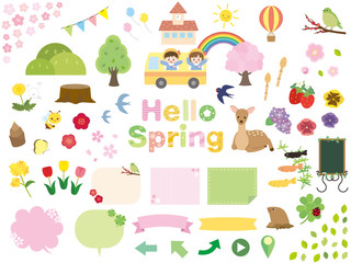 Fototapeta premium 春 イラスト素材集