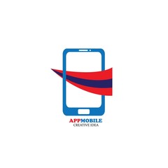 Fototapeta premium Mobile phone vector logo template concept illustration. Smartphone creative sign. Modern technology symbol. Cellphone icon. Design element.
