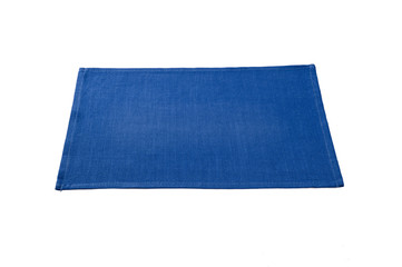 Blue napkin isolated on white background.