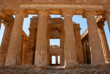 Griechischer Tempel nahe Agrigento auf italienischer Insel Sizilien