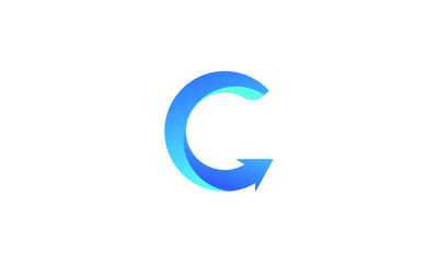 Modern colorful minimal Letter C logo. This logo icon incorporate with letter C and arrow in the creative way