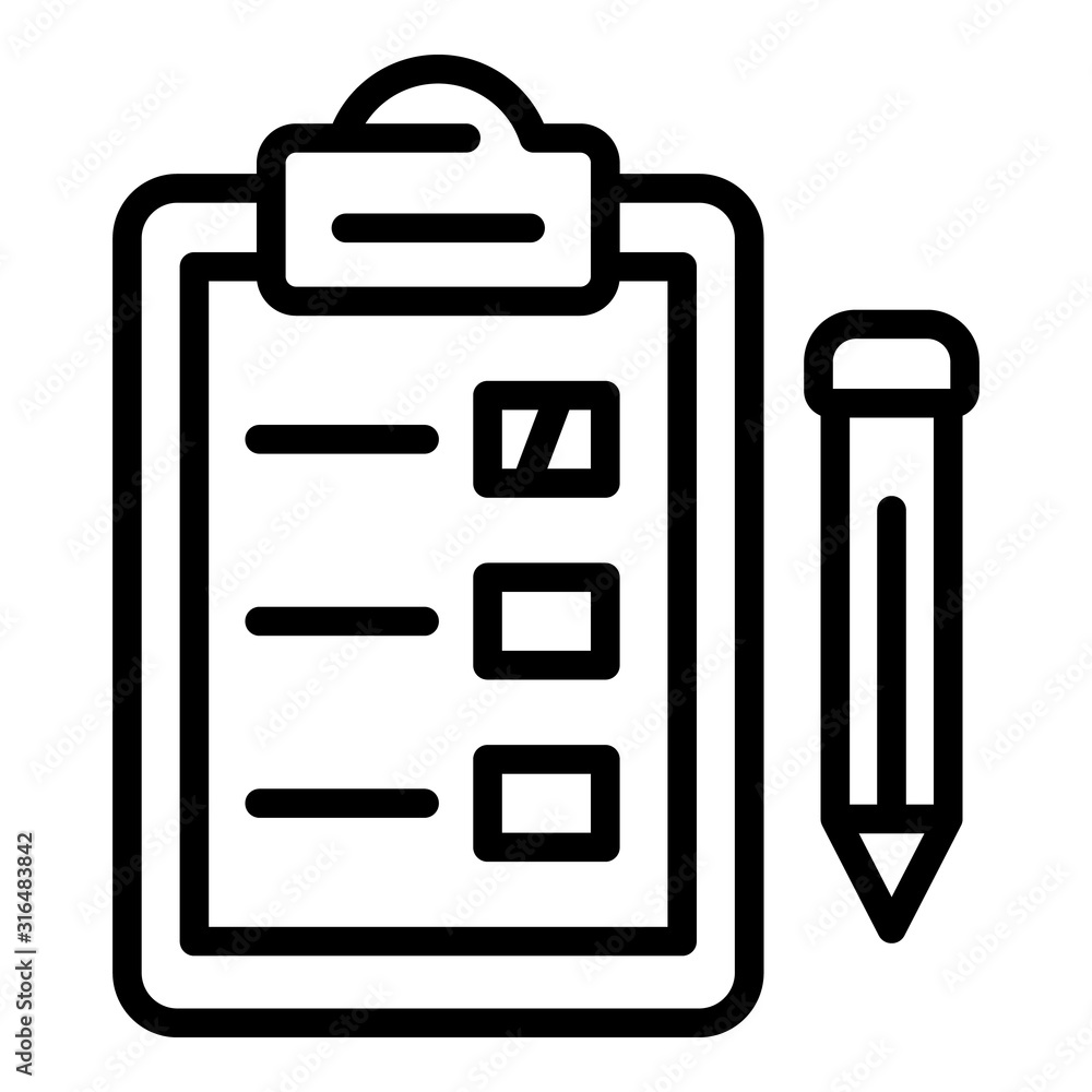 Poster clipboard icon. outline clipboard vector icon for web design isolated on white background