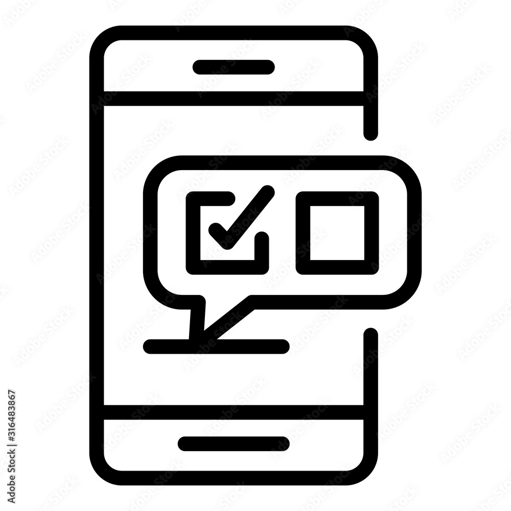 Poster smartphone quiz icon. outline smartphone quiz vector icon for web design isolated on white backgroun