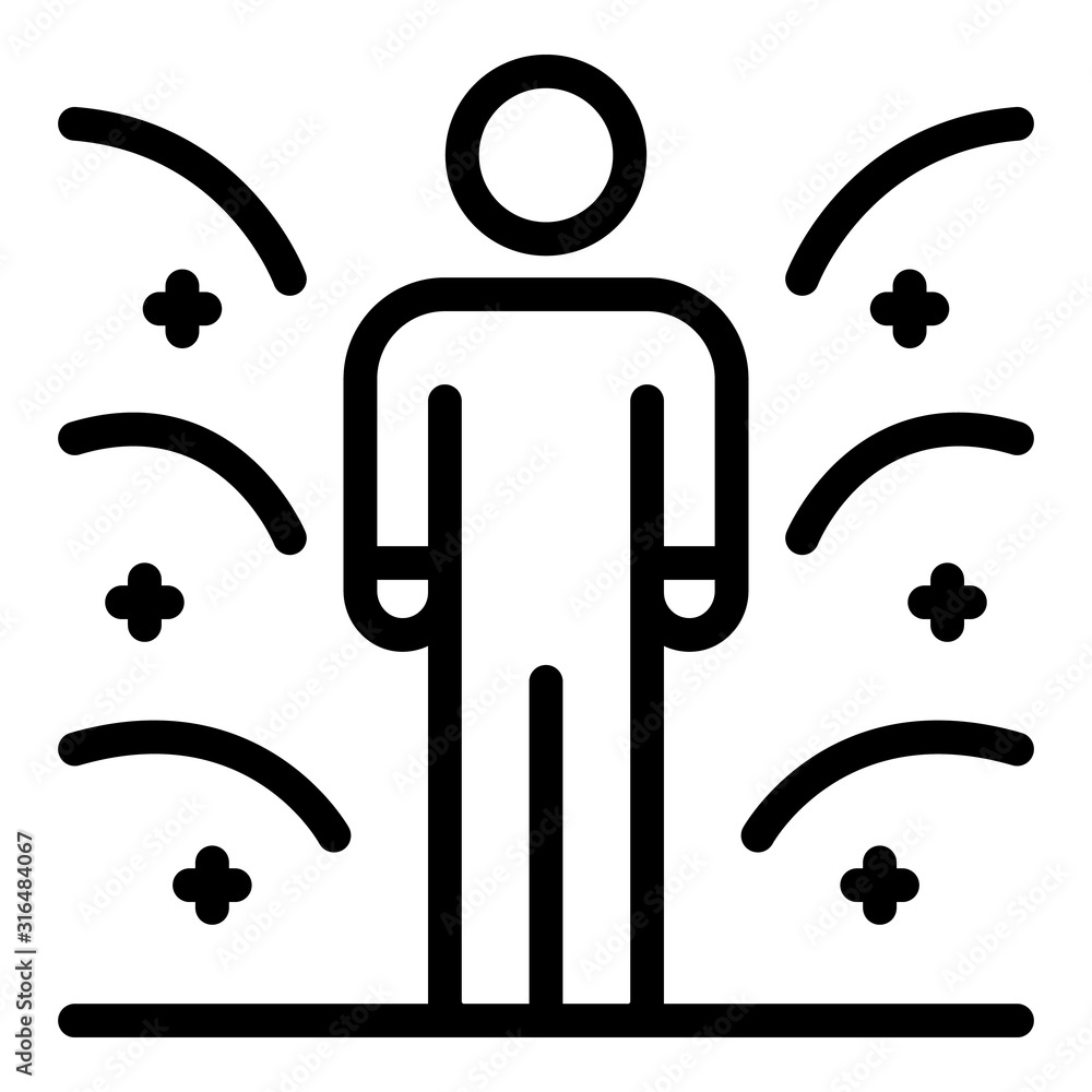Poster man web marketing icon. outline man web marketing vector icon for web design isolated on white backg