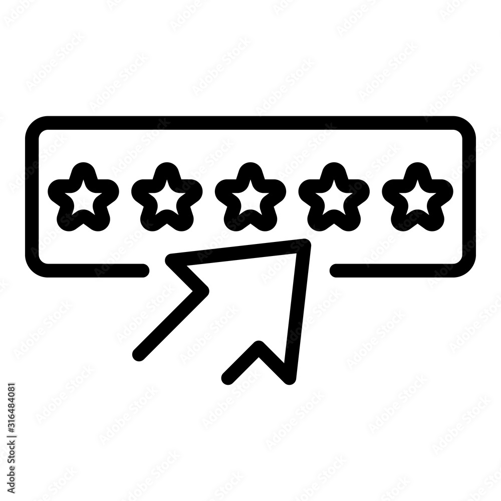 Poster cursor feedback stars icon. outline cursor feedback stars vector icon for web design isolated on whi