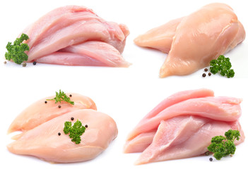 Chicken meat on a white background