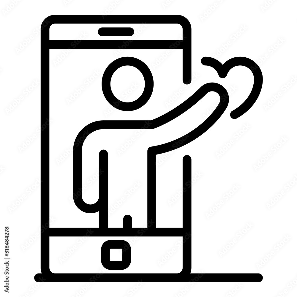 Poster smartphone man avatar icon. outline smartphone man avatar vector icon for web design isolated on whi