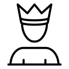 Man with crown icon. Outline man with crown vector icon for web design isolated on white background