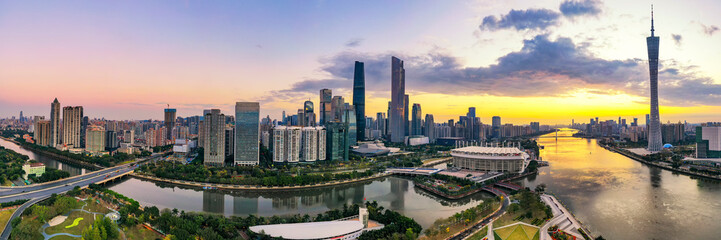 Fototapeta premium Aerial photo of Guangzhou City