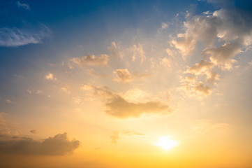 Sunset sky for background,sunrise sky and cloud at morning.