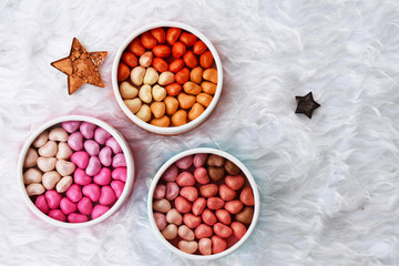 Make up base,Fairy candy pearls blusher,Blush on, Make up brush,Star eye shadows,Foundation,Nail Polish,,Highlights and shading  are on the white wool.